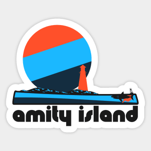 Amity Island Retro 70s Tourist Souvenir Sticker